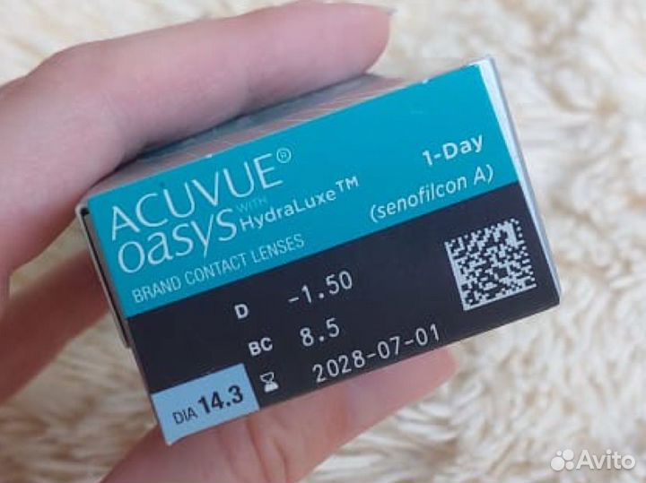 Линзы acuvue -1.5 однодневные новые 30 шт