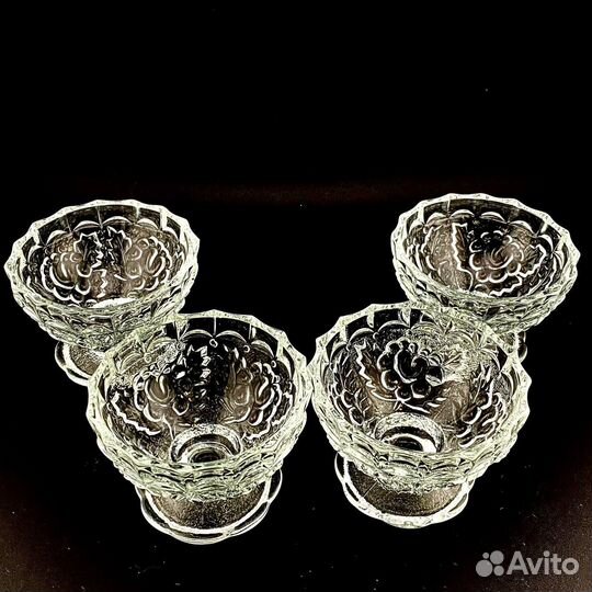 Винтажный набор, креманка, ваза.Стекло. СССР 1970