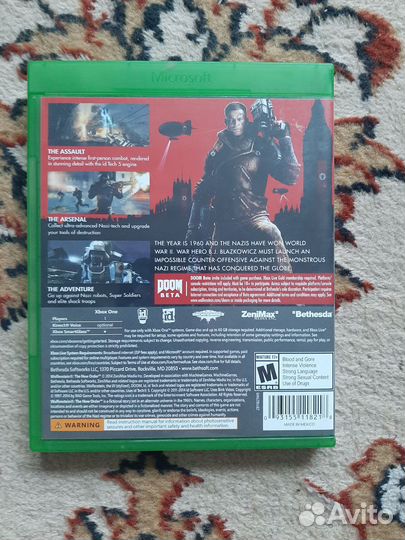 Диск wolfenstein the new order на xbox one