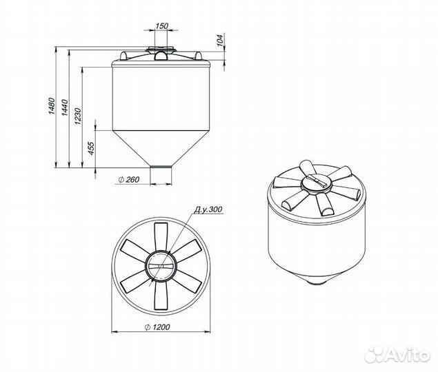 Бочка пластиковая емкость 1000 л