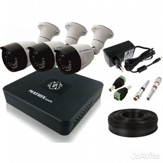 Комплект видеонаблюдения на 3 уличных камеры HD 72