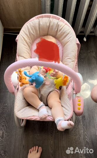 Шезлонг детский babyton pink