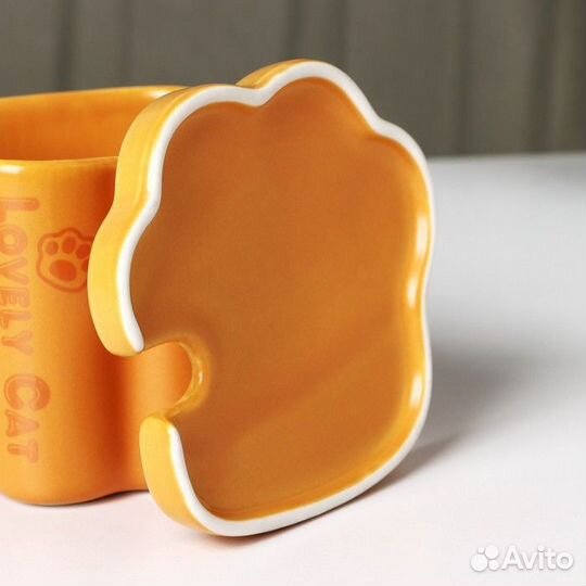 2 шт. Кружка керамическая 'Лапа тигра', 350 мл, цв