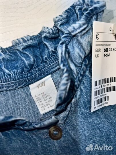 Новое джинсовое платье на девочку 68р, H&M