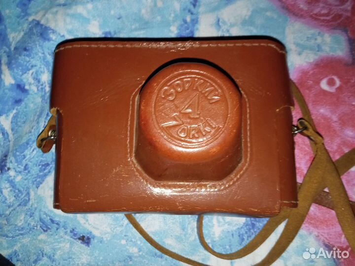 Фотоаппарат СССР Зоркий 4 кожаный чехол винтаж