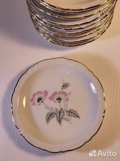 Блюдечки набор 12 шт фарфор ГДР