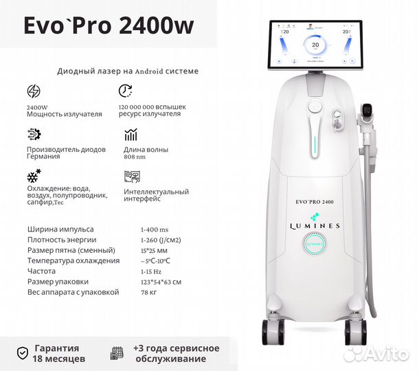 Аппарат для эпиляции Лю'Минес Evo’Pro 2400вт