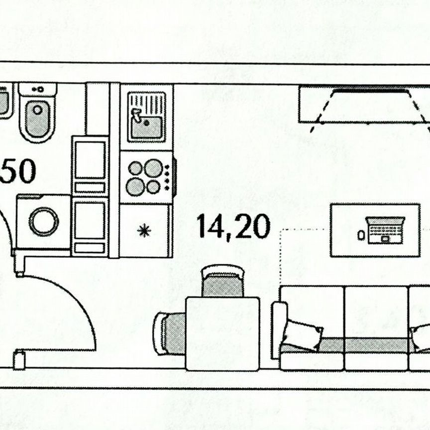 Квартира-студия, 21,2 м², 4/13 эт.