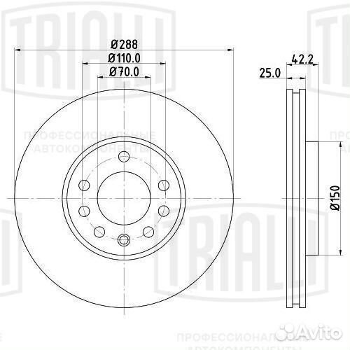 Диск тормозн Opel Vectra B 95- saab 9-3 98- 9-5 01