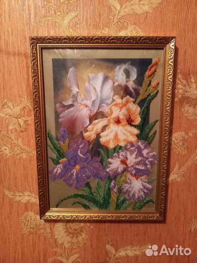 Картина вышивка бисером Ирис