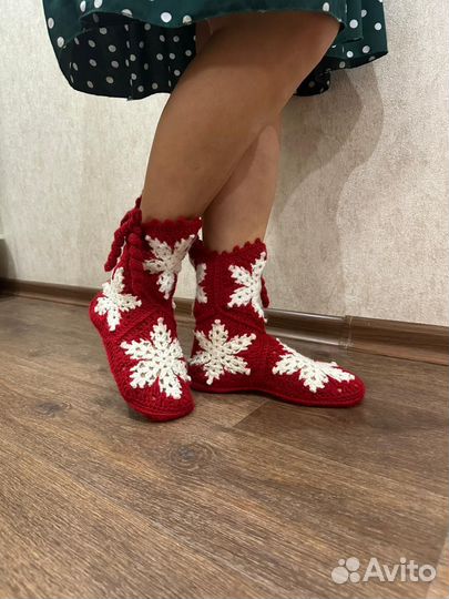 Носки, угги вязаные ручной работы