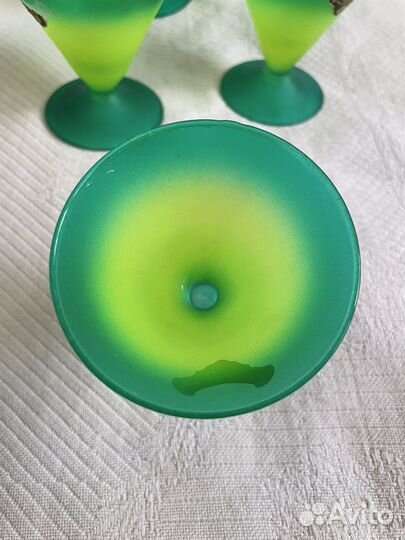 Фужеры бокалы зеленые Гусь Хрустальный