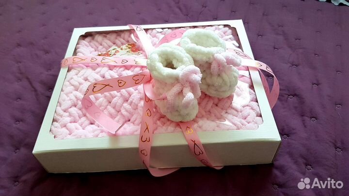 Плед детский вязаный ручная работа