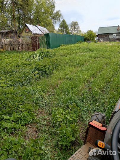 Вспашка земли мини трактором