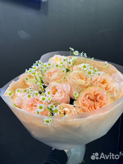 Кустовая ромашка с розами