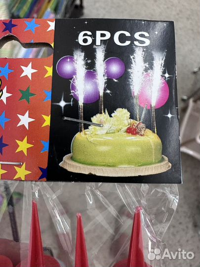 Фейерверк для торта Birthday Candle 6штук