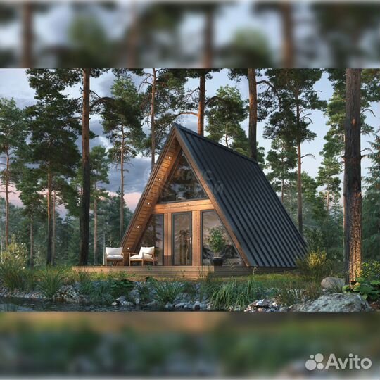 Дом A-Frame 6х9 под ключ. Проект Борн