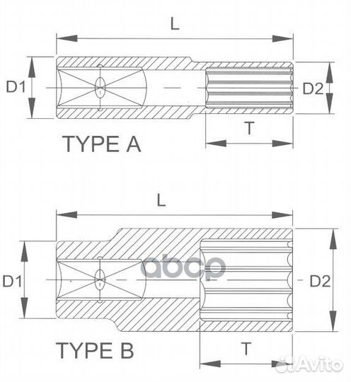 Головка торцевая глубокая 12гр. 1/2 16мм f4016l