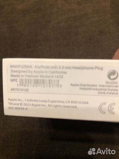 Наушники apple earpods 3,5 мм