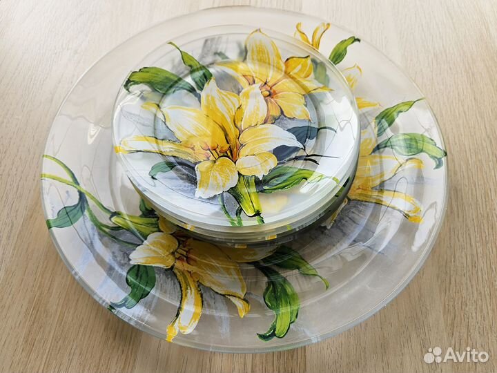 Набор тарелок 7 предметов стекло