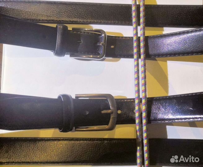 Ремень мужской кожаный черный 33 и 37мм. шириной