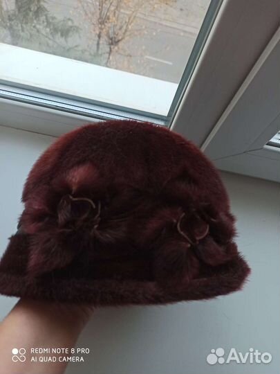 Шапка зимняя женская,мех натуральный, нерпа