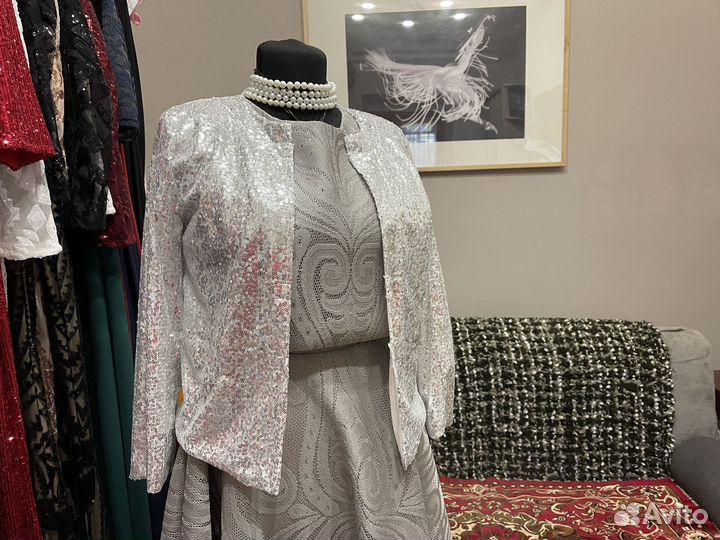 Болеро из серебряных паеток