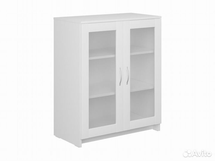 Сириус тумба 2 двери со стеклом 78х95 белая