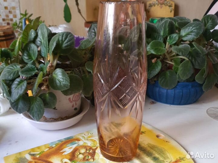 Ваза хрустальная СССР марганец