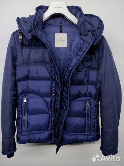 Moncler Ryan Blue Hooded Down Jacket Size M