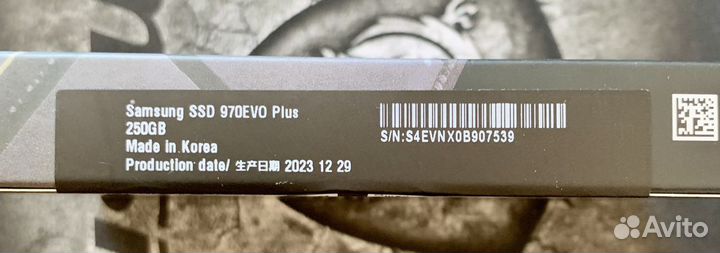 SSD M2 Nvme Samsung 970 Evo Plus 250Gb Новый