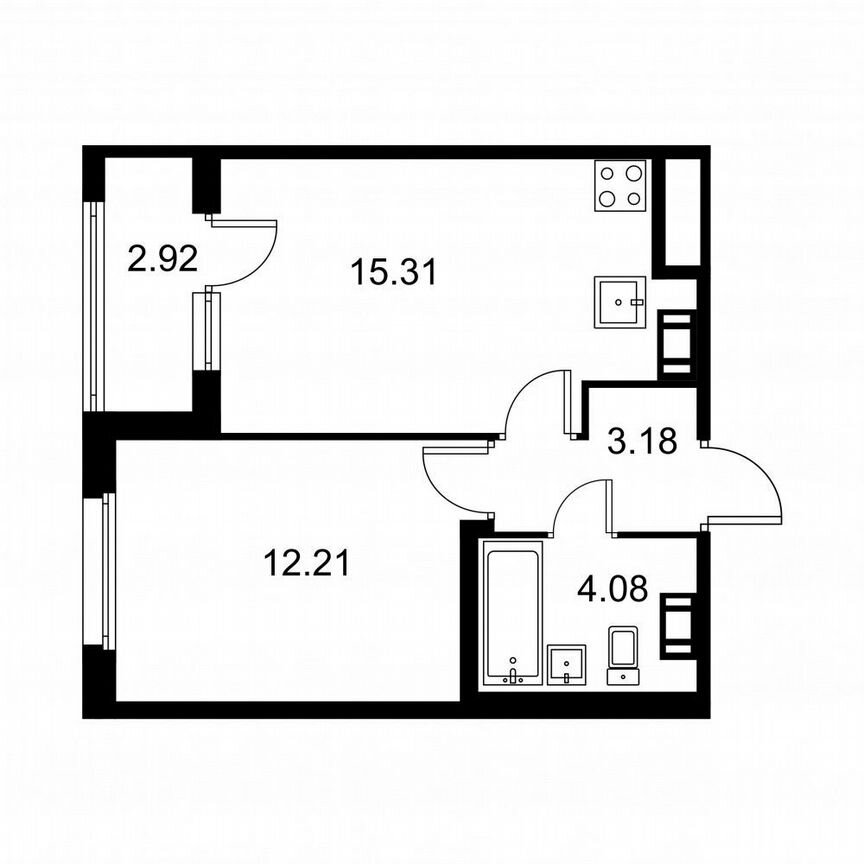 1-к. квартира, 36,2 м², 5/9 эт.