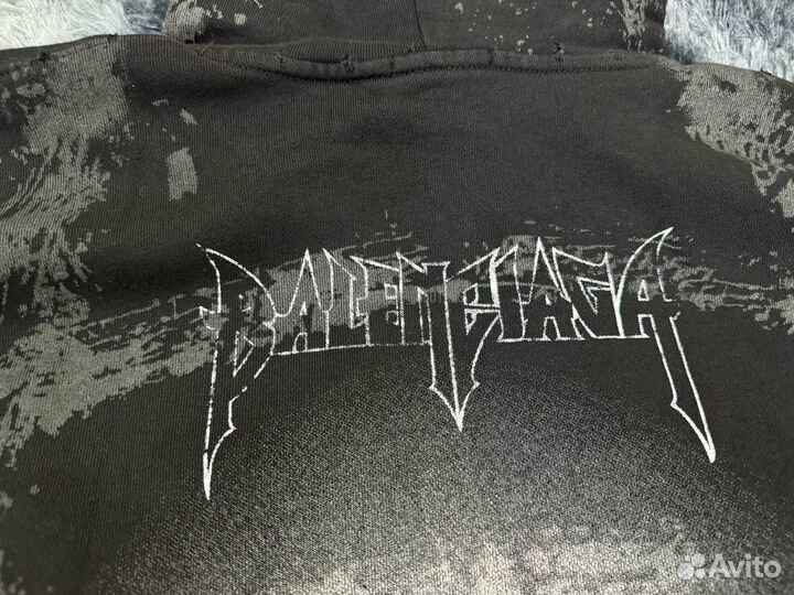 Худи Balenciaga paris moon оверсайз черная