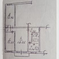 3-к. квартира, 57,1 м², 5/5 эт.