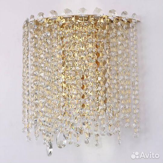Бра настенный металлический с хрусталем