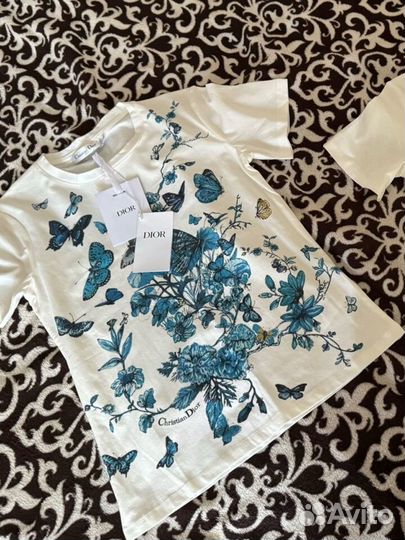 Футболка Dior бабочки Новая