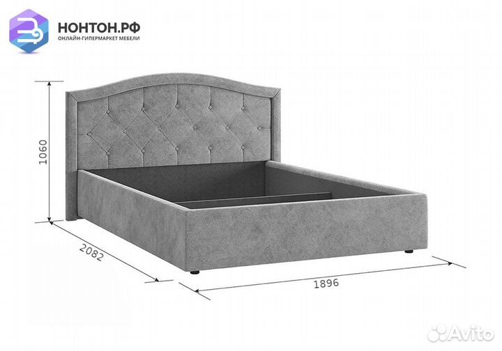 Кровать Верона 2 1.6 м светло-синяя