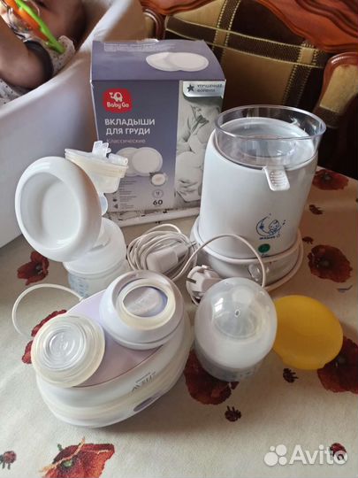 Молокоотсос Avent электрический +подогреватель