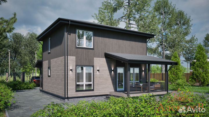 Каркасный дом 7х8 двухэтажный под ключ