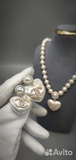 Серьги колье Chanel жемчуг