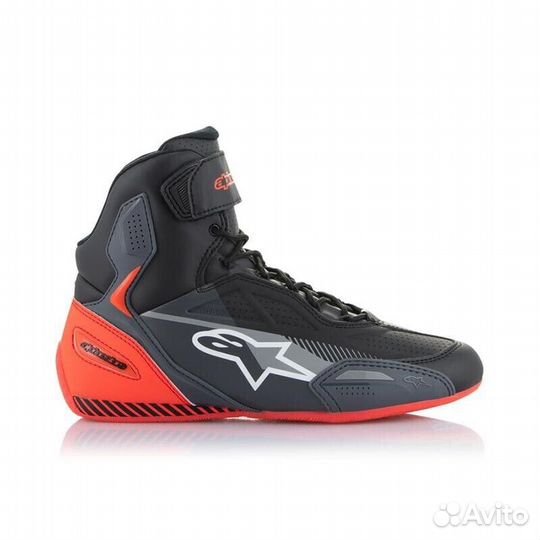 Alpinestars Faster 3 мотоботы Black Grey Red Fluo Красный