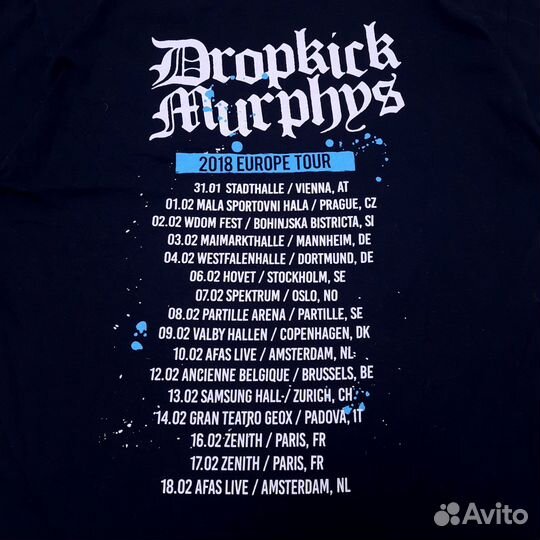 Футболка мерч Dropkick Myrphys 2018 Europe Tour