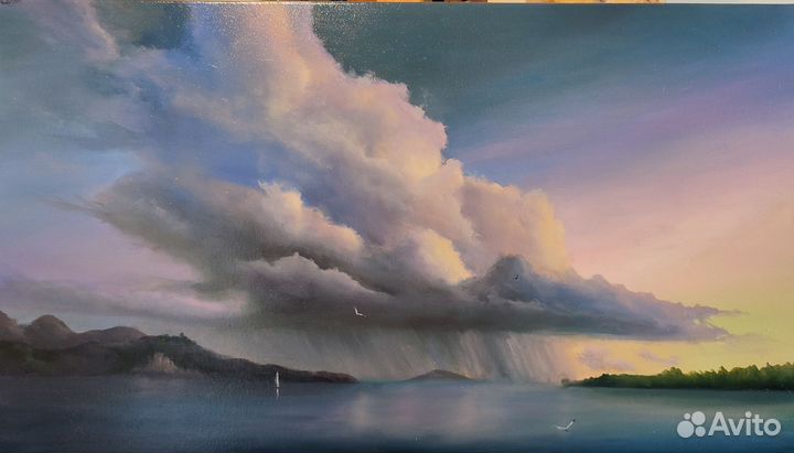 Картина маслом на холсте облака