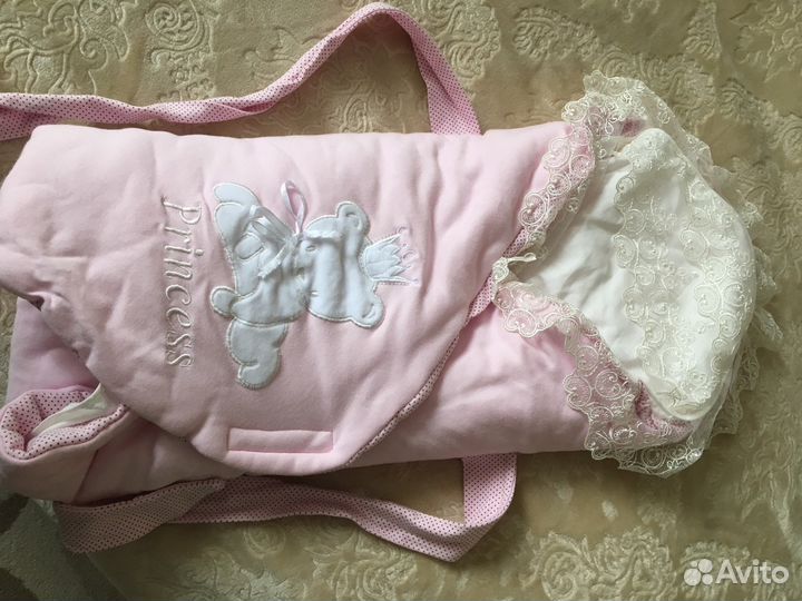 Конверт на выписку (весна-лето) с кружевным уголко