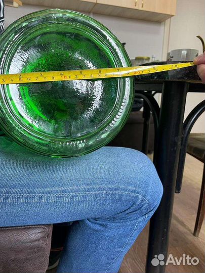 Бутыль 10 литров стеклянная,зелёная