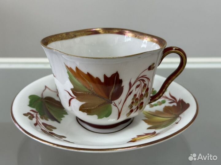 Чайная пара лфз - Кленовые листья, форма лотос