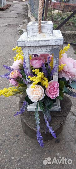 Венок из искусственной мимозы