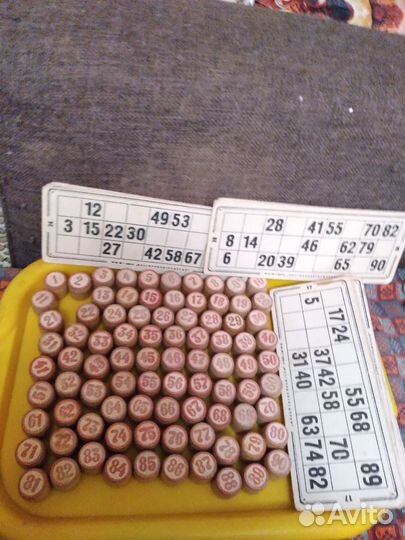 Лото СССР, винтаж 60е годы. Игра пятнашки