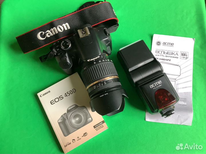 Зеркальный фотоаппарат canon eos 450d+Вспышка