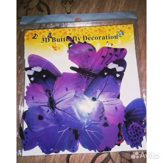 Наклейки на Холодильник (Цветы и Бабочки)